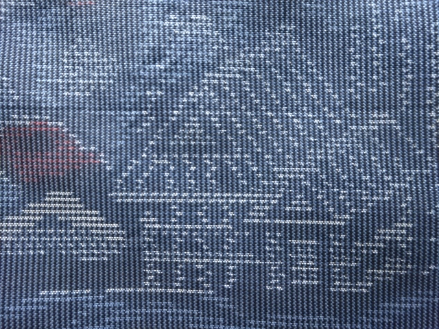 JAPANESE KIMONO / ANTIQUE HOUSE / LANDSCAPE PATTERN WOVEN DORO OSHIMA 